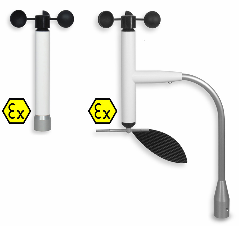 Wireless wind sensors for potentially explosive environments